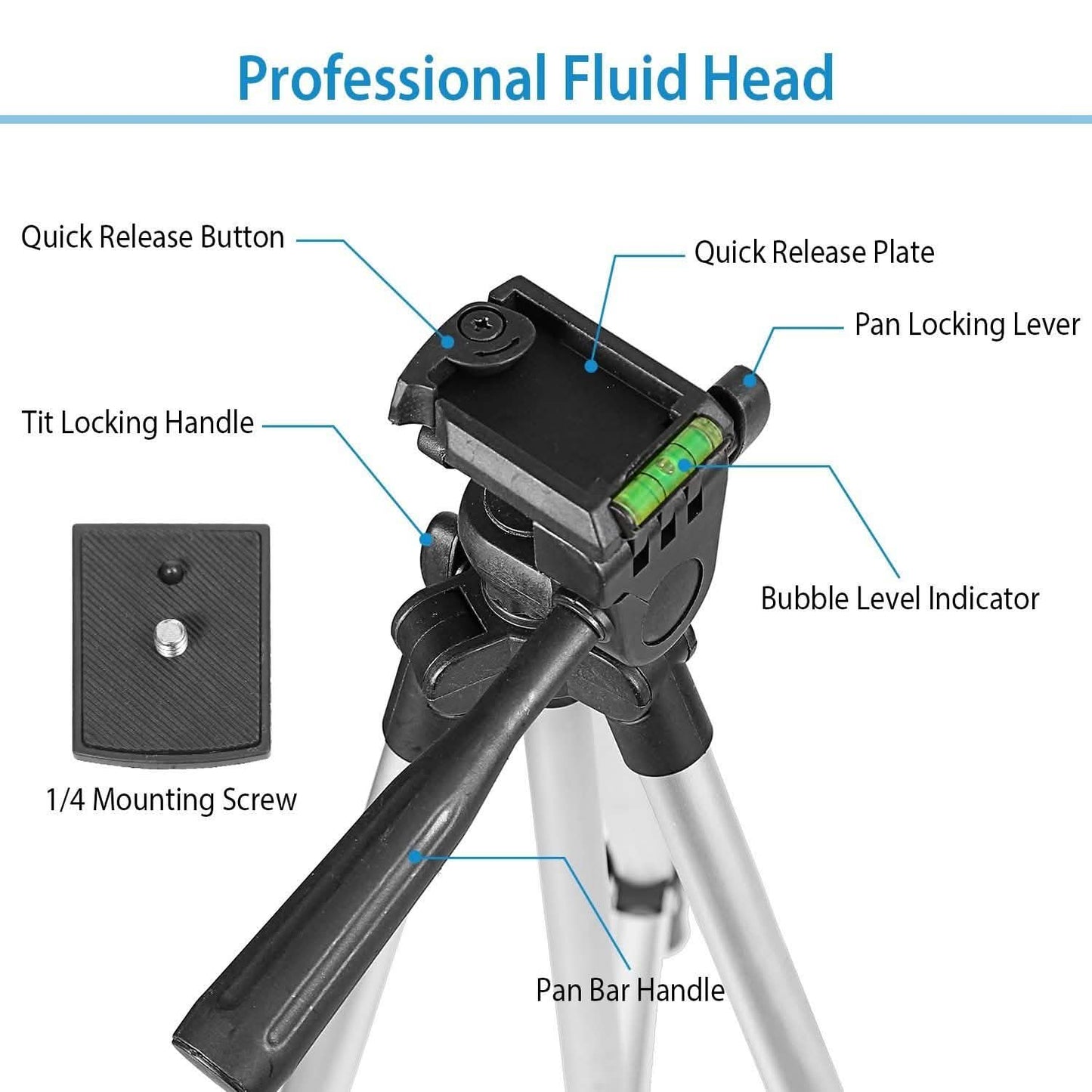 Portable Camera Tripod 45" Adjustable Camera Stand DailySale