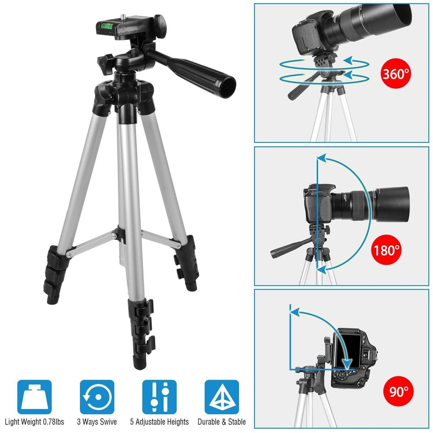 Portable Camera Tripod 45" Adjustable Camera Stand DailySale