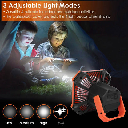Portable Camping Lantern Fan 10000mAh Battery Powered with 4 Light Modes DailySale