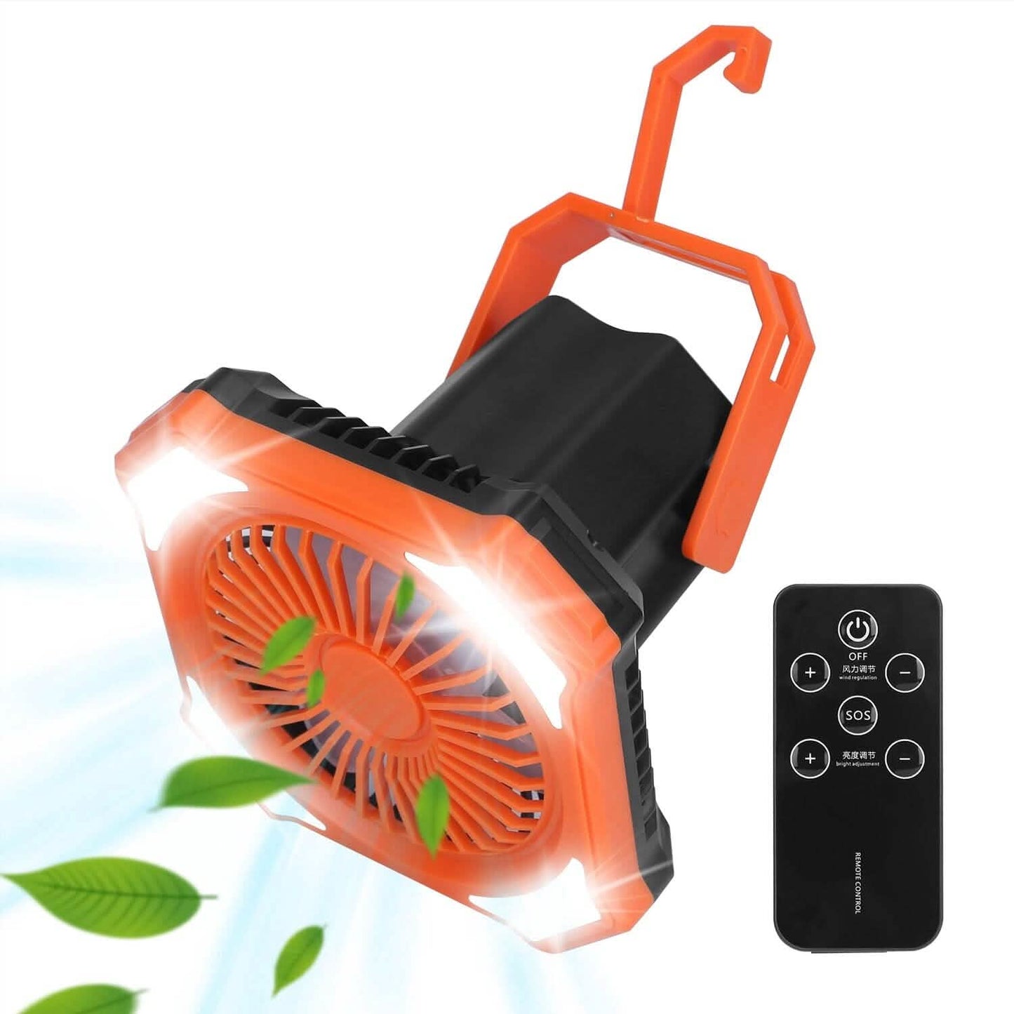 Portable Camping Lantern Fan 10000mAh Battery Powered with 4 Light Modes DailySale