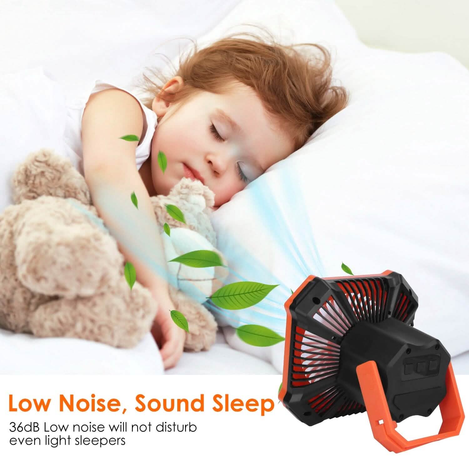 Portable Camping Lantern Fan 10000mAh Battery Powered with 4 Light Modes DailySale
