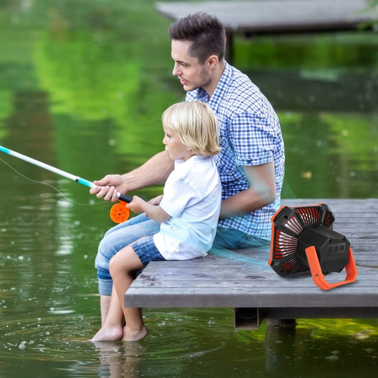 Portable Camping Lantern Fan 10000mAh Battery Powered with 4 Light Modes DailySale