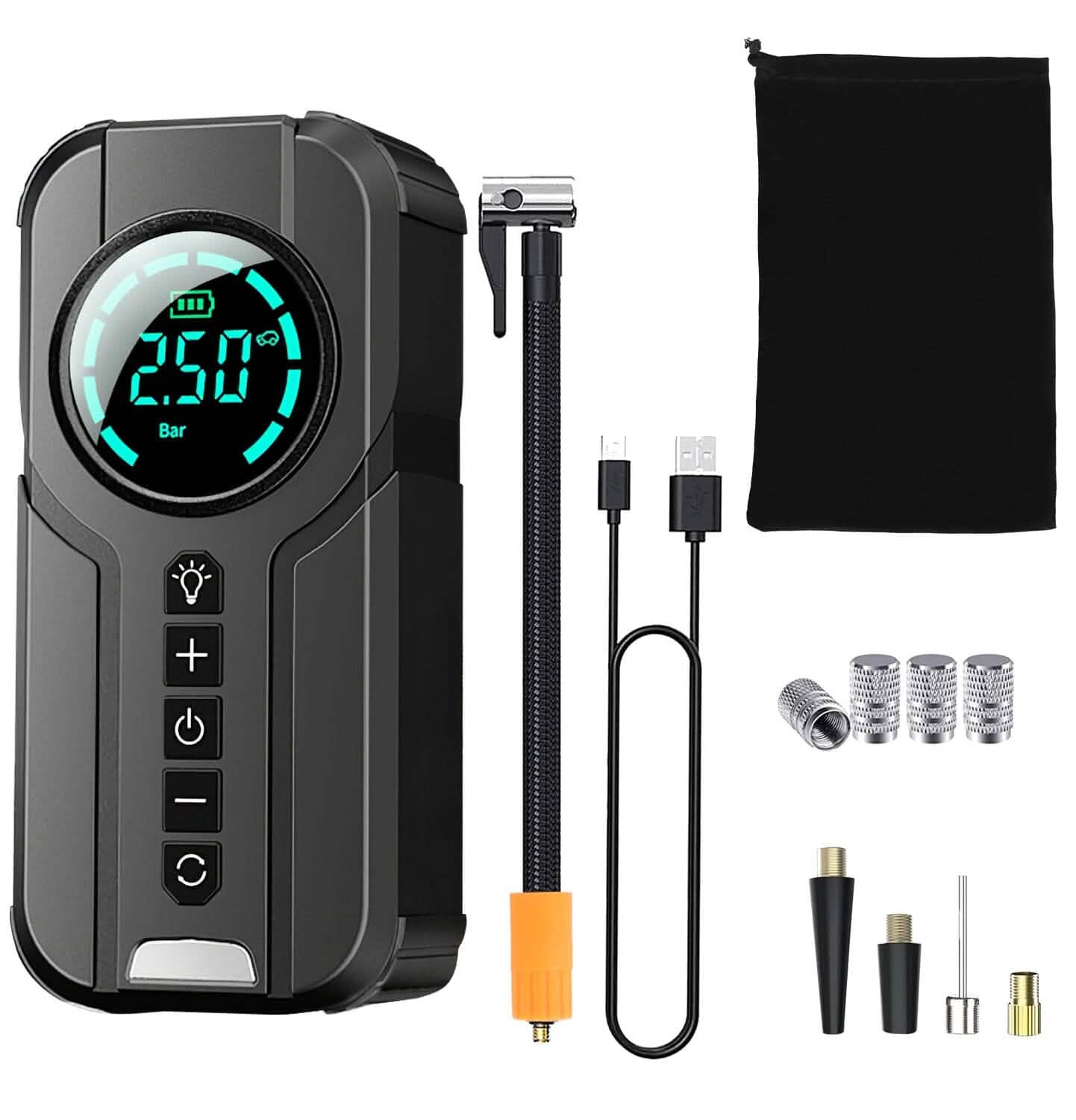 Portable Car Compressor Wireless Electric Air Pump 150 PSI with LED Light DailySale
