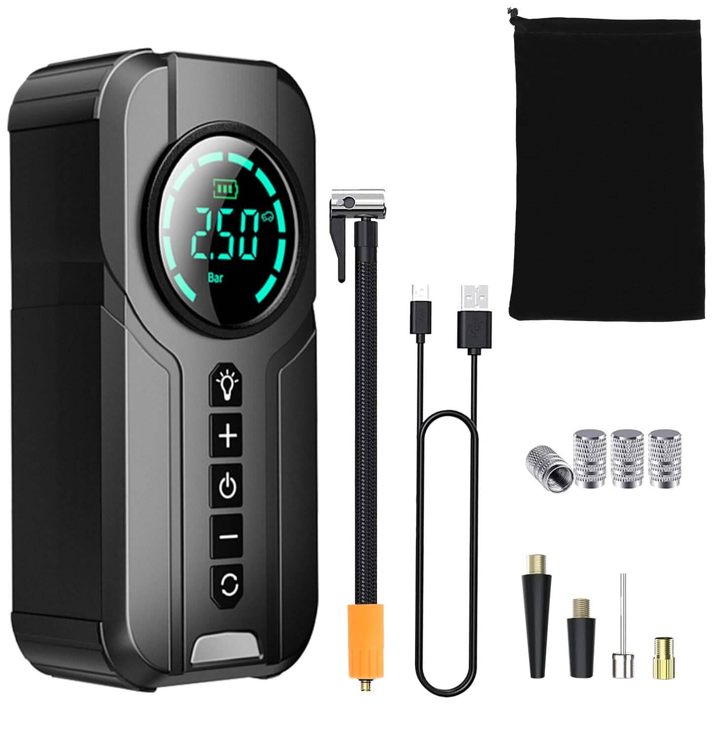 Portable Car Compressor Wireless Electric Air Pump 150 PSI with LED Light DailySale