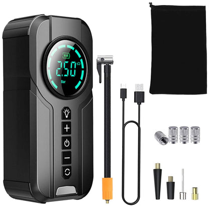 Portable Car Compressor Wireless Electric Air Pump 150 PSI with LED Light DailySale