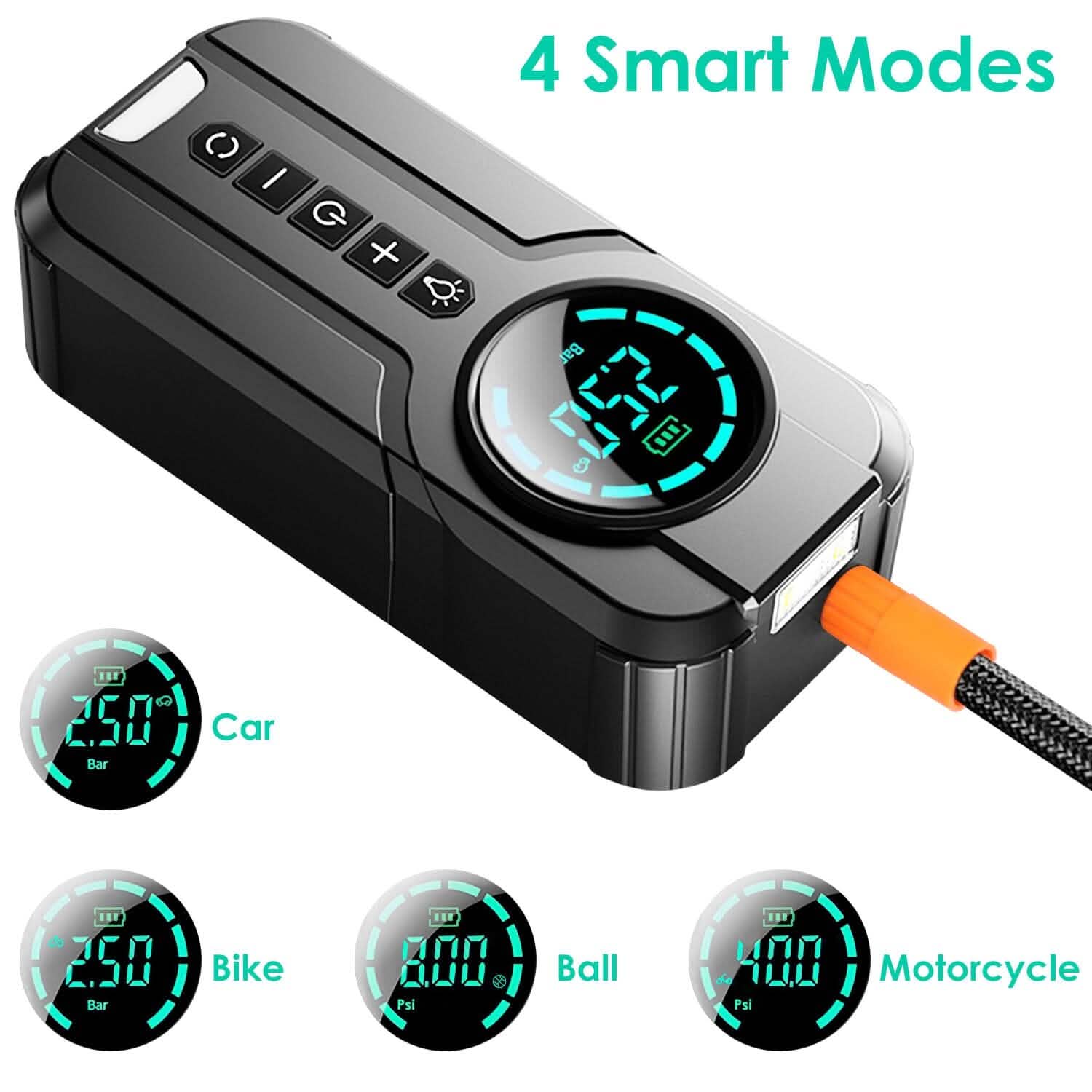Portable Car Compressor Wireless Electric Air Pump 150 PSI with LED Light DailySale