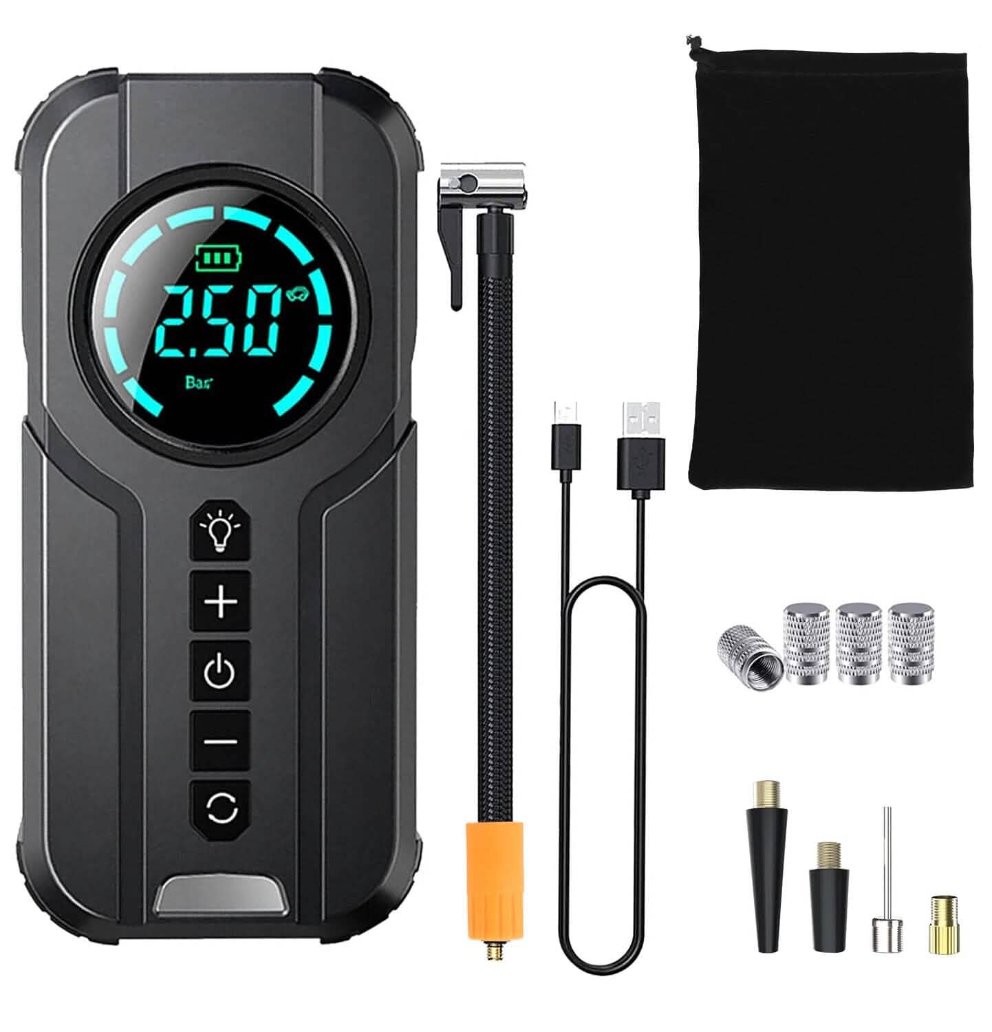 Portable Car Compressor Wireless Electric Air Pump 150 PSI with LED Light DailySale