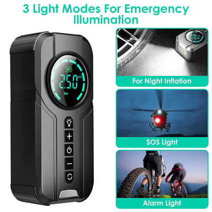 Portable Car Compressor Wireless Electric Air Pump 150 PSI with LED Light DailySale