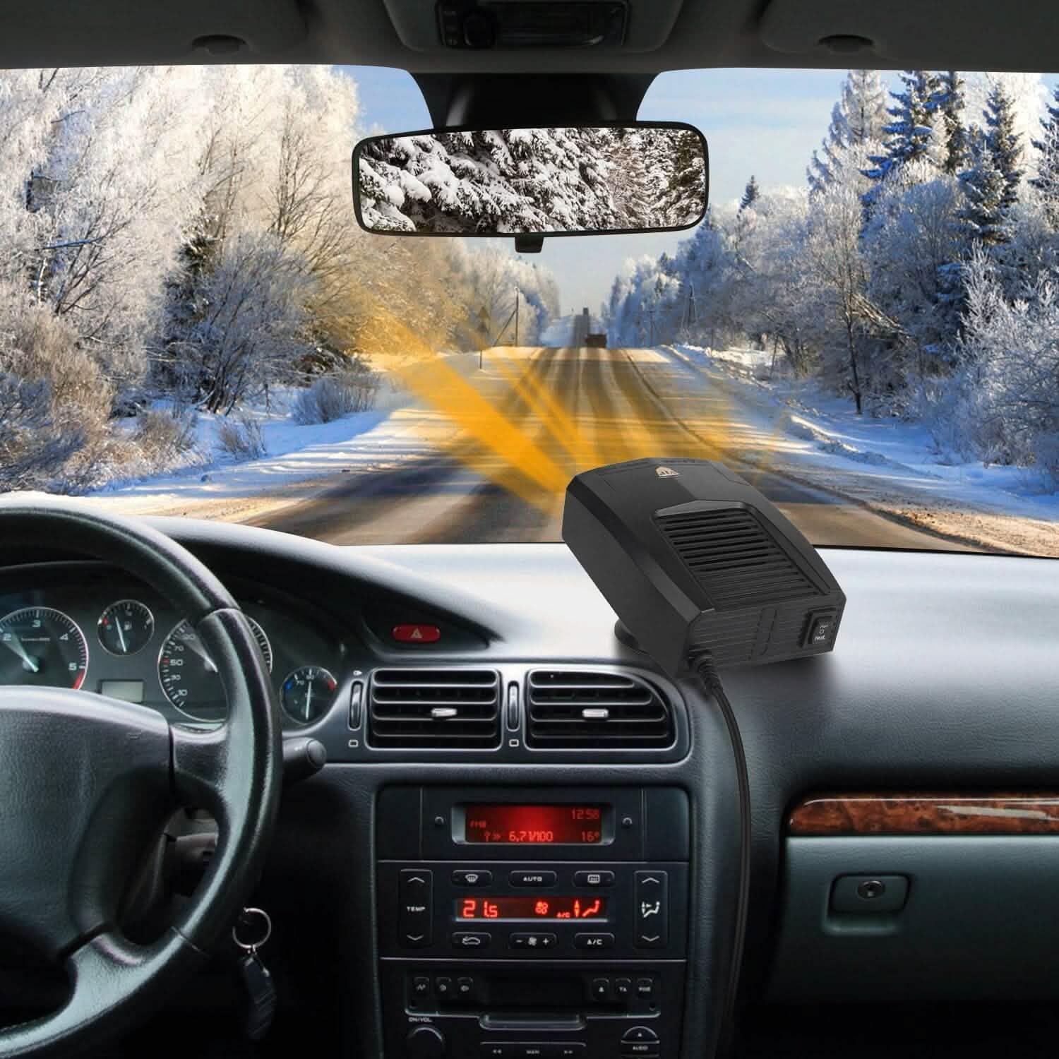 Portable Car Heater Heating Fan 2-in-1 Defroster Defogger Demister Windshield Heater DailySale