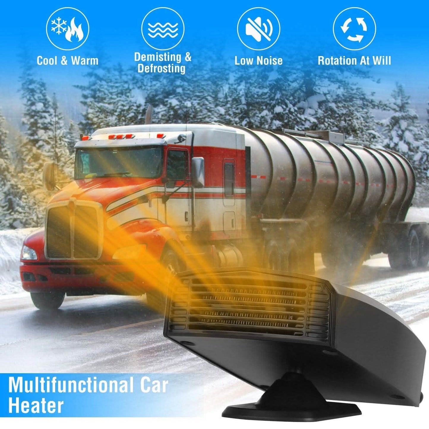 Portable Car Heater Heating Fan 2-in-1 Defroster Defogger Demister Windshield Heater DailySale