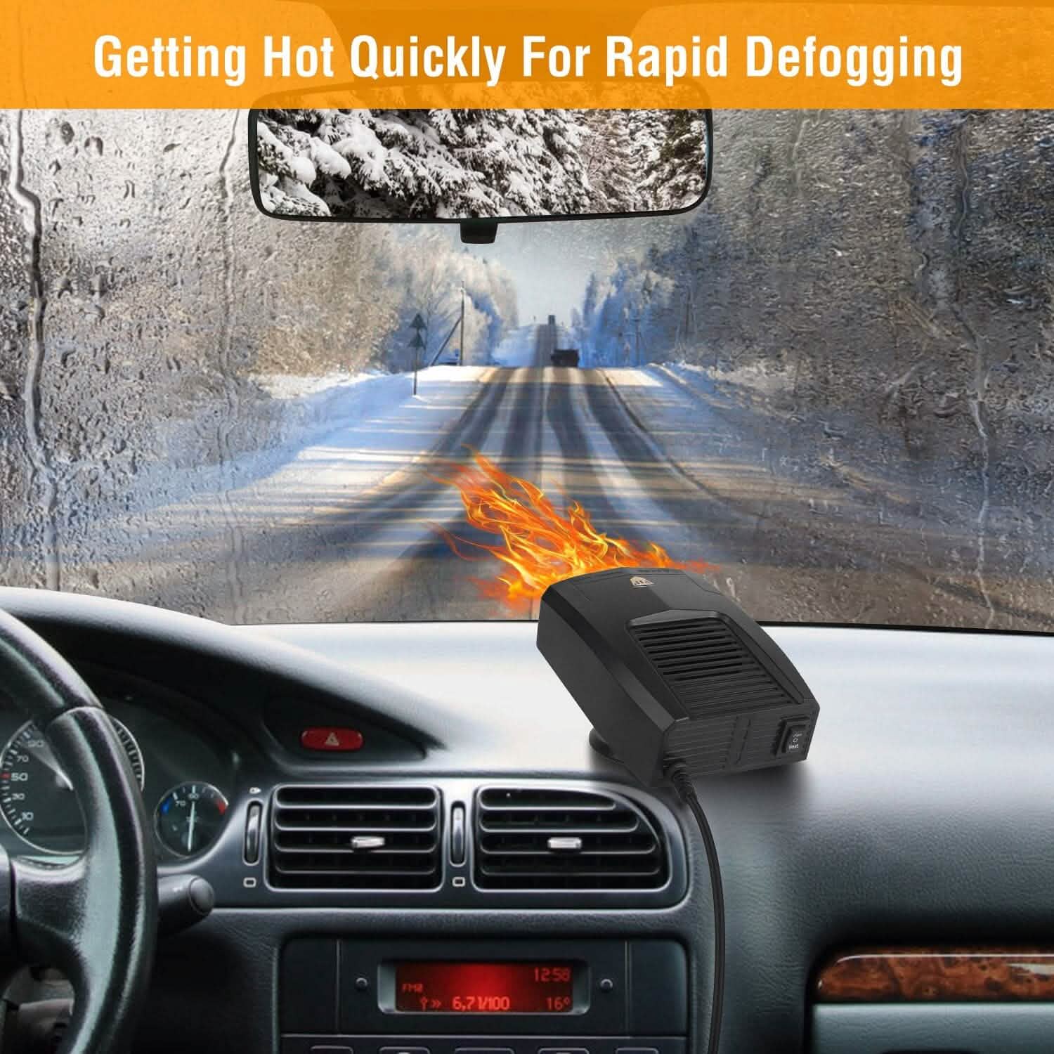 Portable Car Heater Heating Fan 2-in-1 Defroster Defogger Demister Windshield Heater DailySale