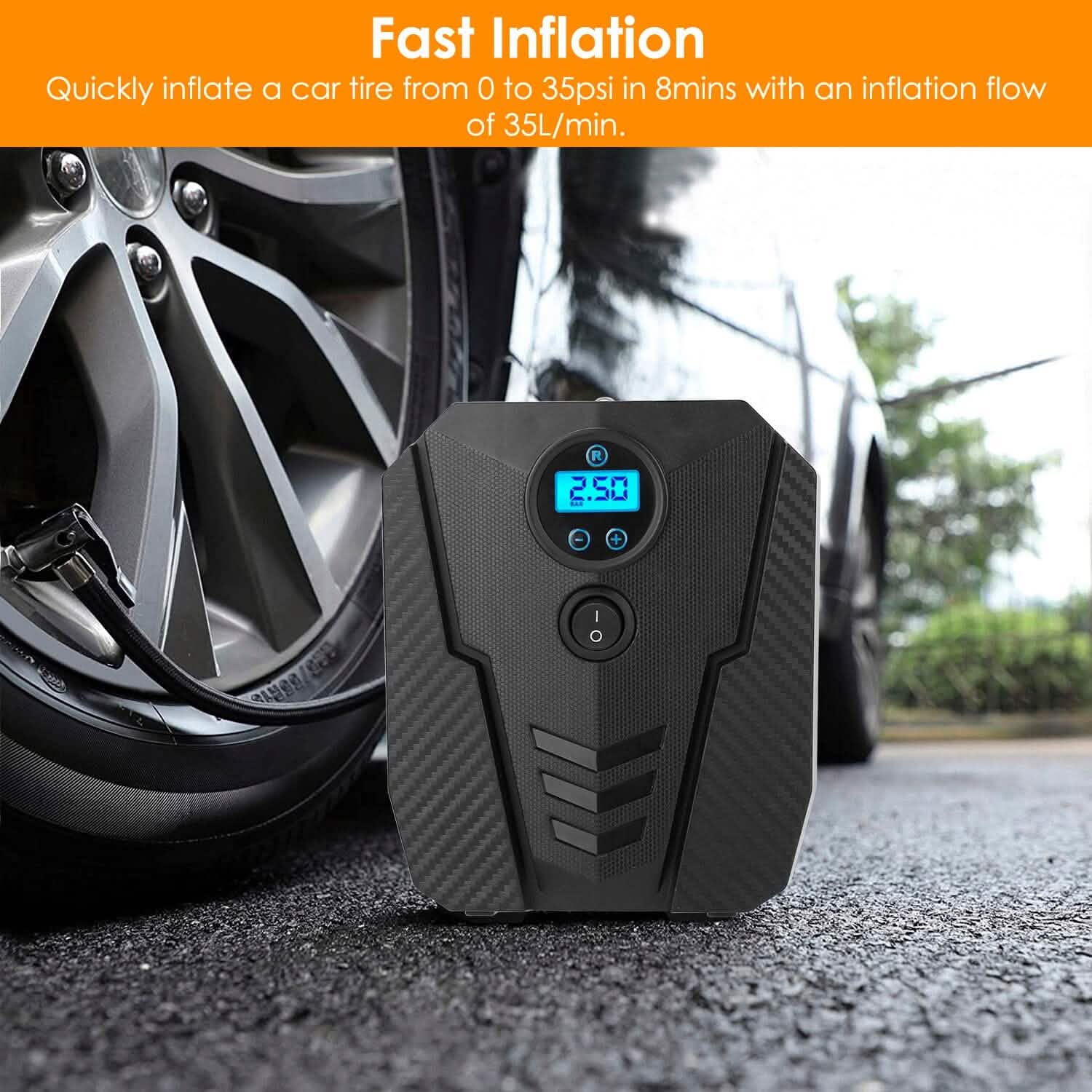 Portable Car Tire Inflator DC 12V Digital Car Air Pump Compressor DailySale