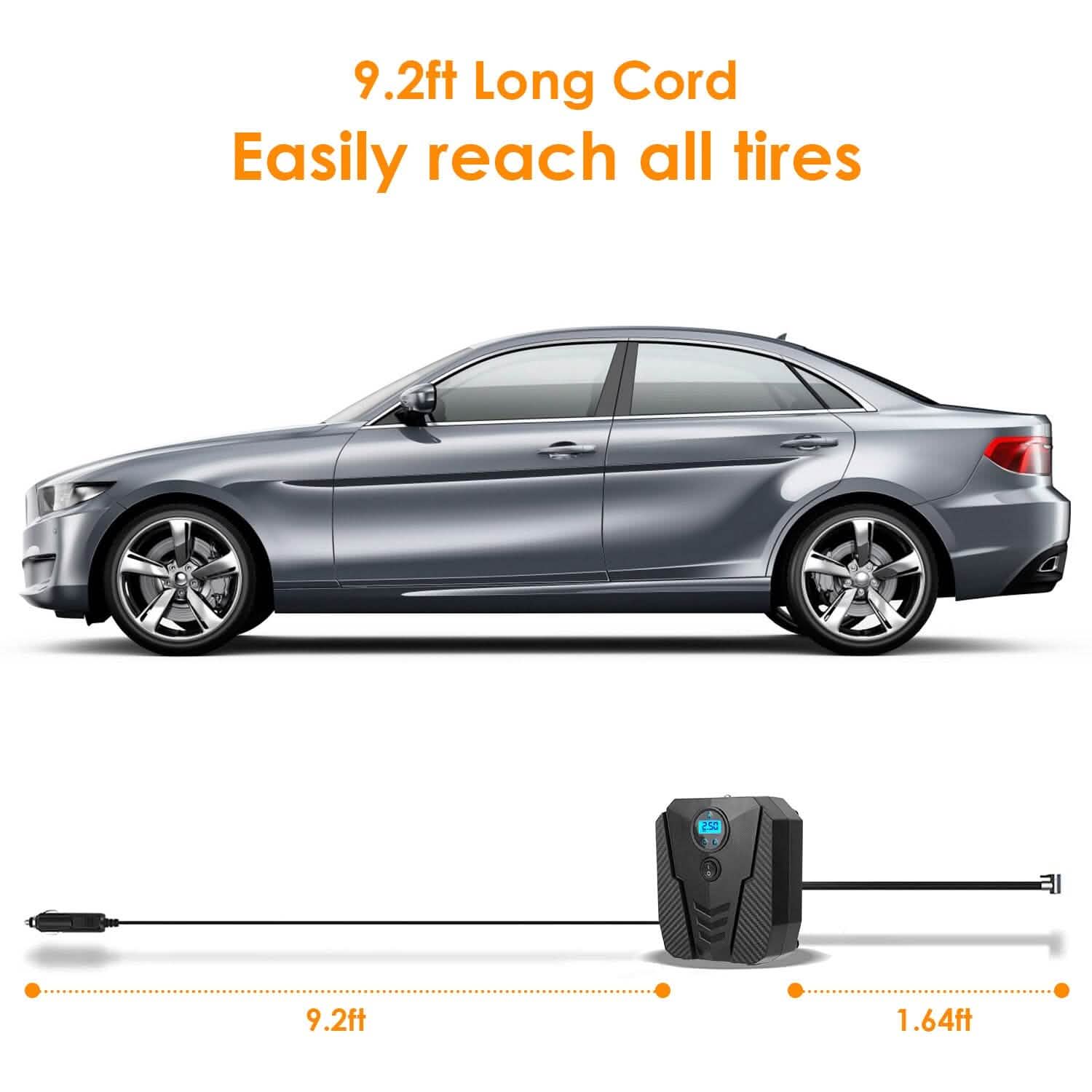 Portable Car Tire Inflator DC 12V Digital Car Air Pump Compressor DailySale