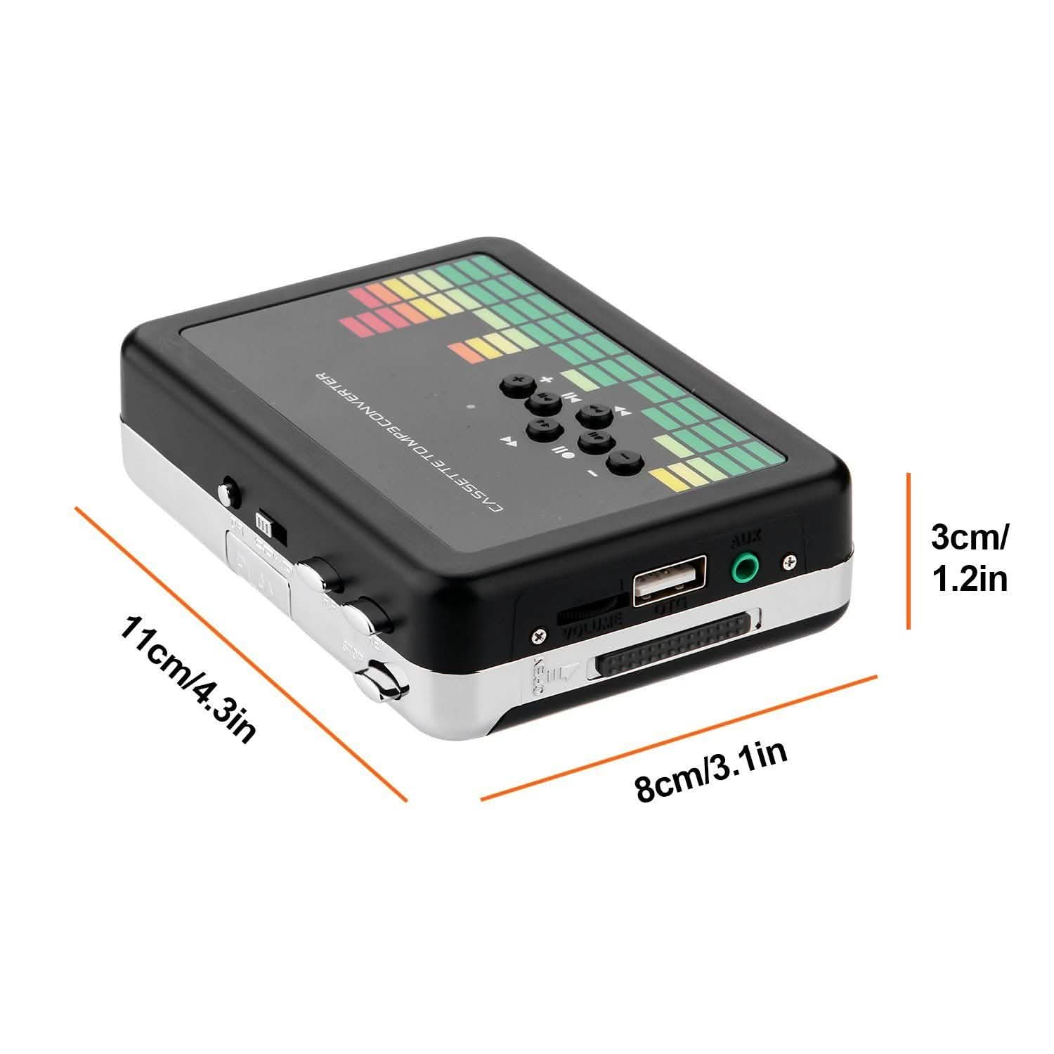 Portable Cassette Audio Music Player Tape-To-MP3 Converter Cassette Recorder DailySale