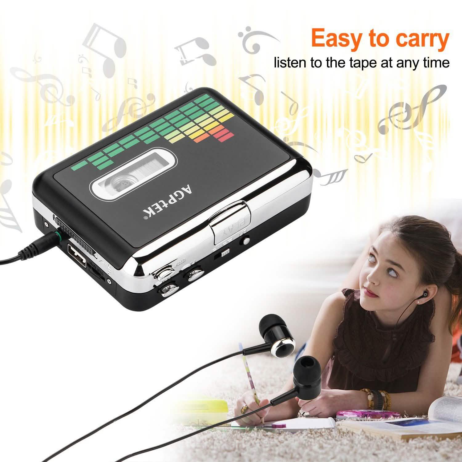 Portable Cassette Audio Music Player Tape-To-MP3 Converter Cassette Recorder DailySale