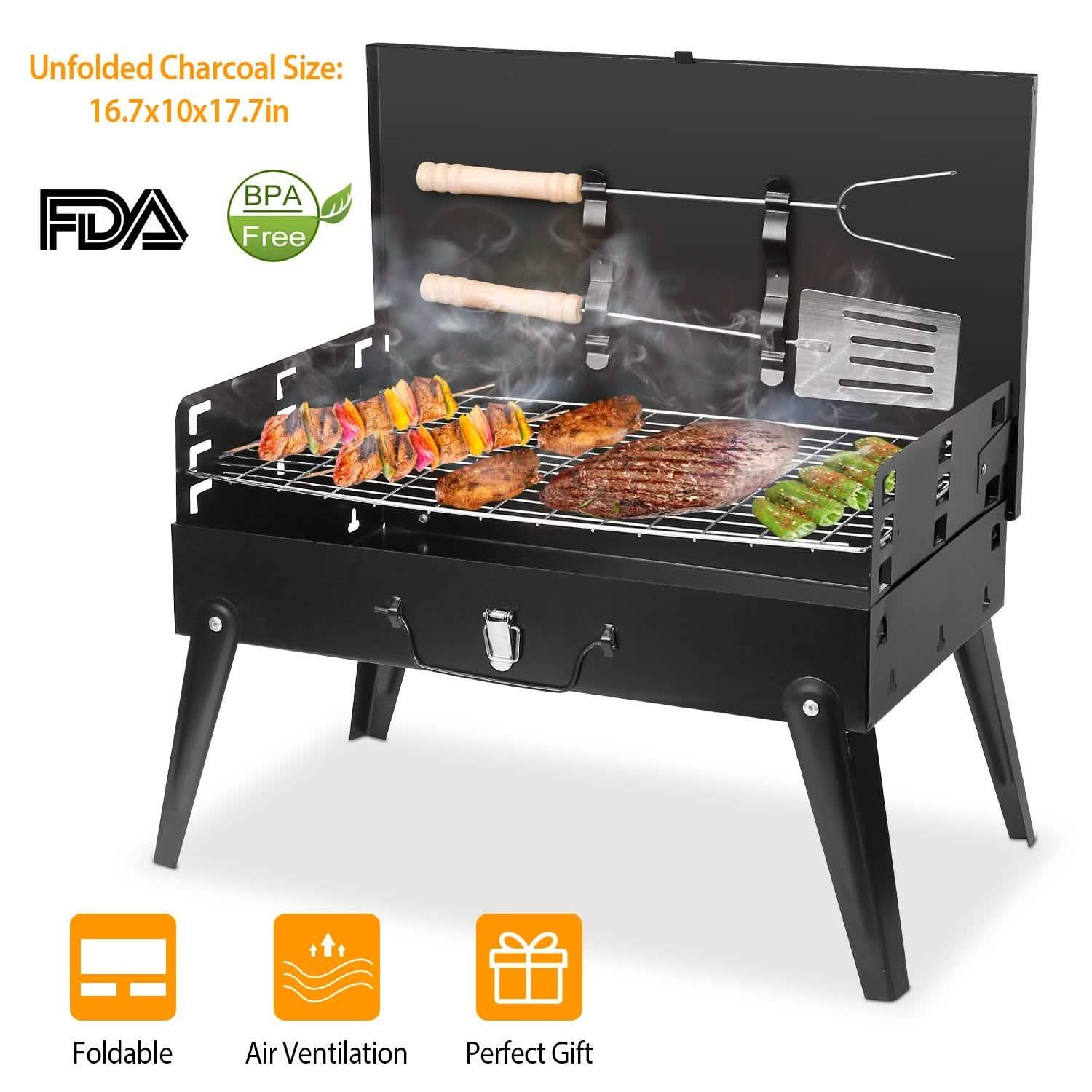 Portable Charcoal Grill Foldable BBQ Suitcase DailySale