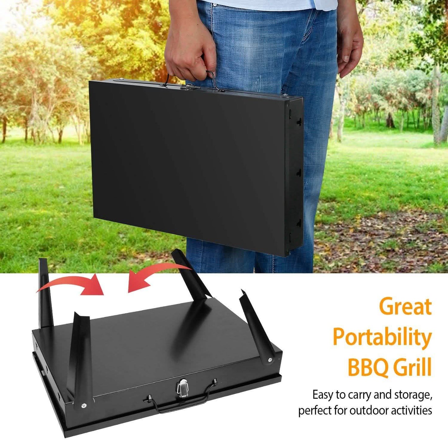 Portable Charcoal Grill Foldable BBQ Suitcase DailySale