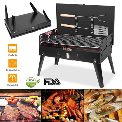 Portable Charcoal Grill Foldable BBQ Suitcase DailySale