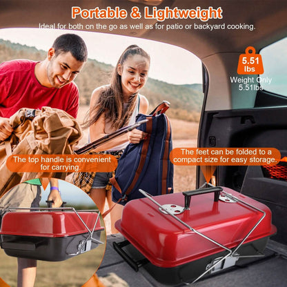 Portable Charcoal Tabletop Grill with Lid DailySale
