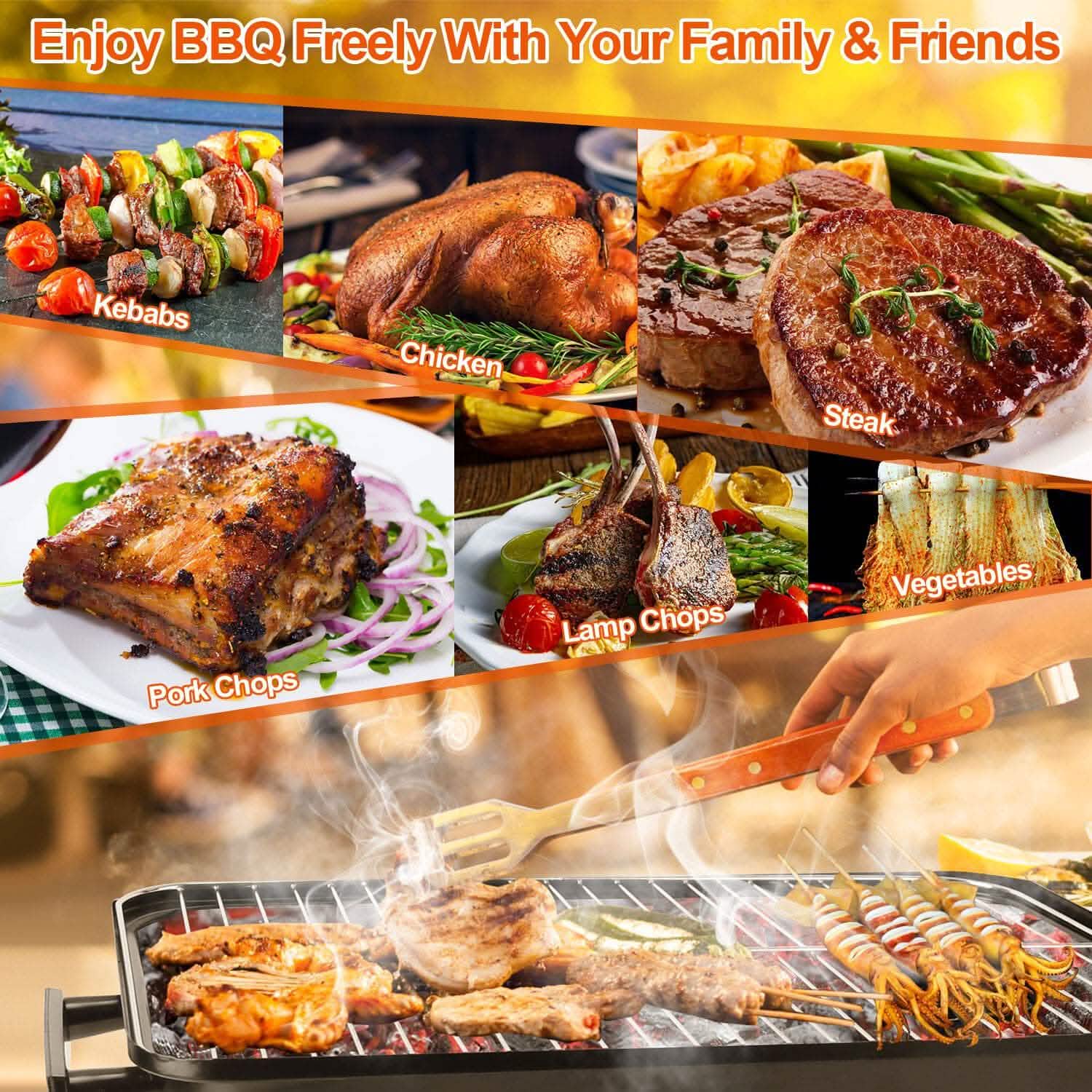 Portable Charcoal Tabletop Grill with Lid DailySale