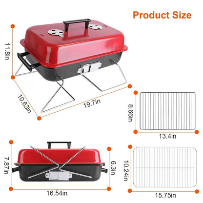 Portable Charcoal Tabletop Grill with Lid DailySale
