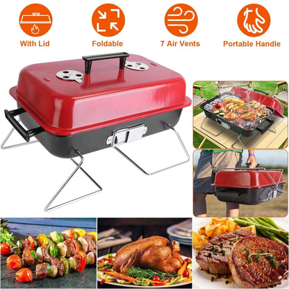 Portable Charcoal Tabletop Grill with Lid DailySale