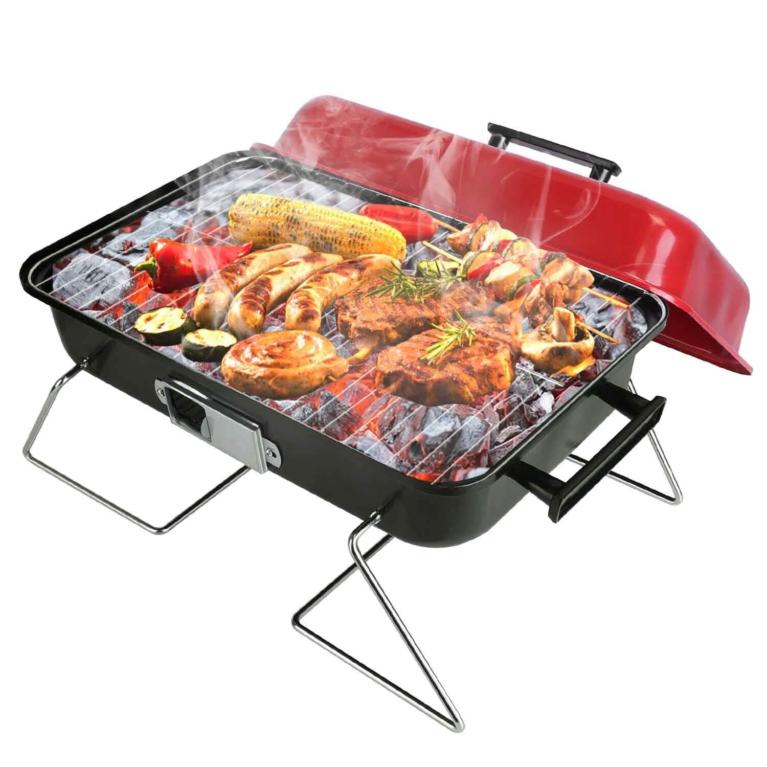 Portable Charcoal Tabletop Grill with Lid DailySale