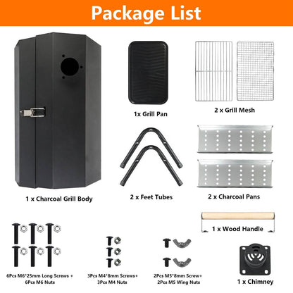 Portable Charcoal Two Sides Folding BBQ Grill DailySale