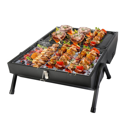 Portable Charcoal Two Sides Folding BBQ Grill DailySale