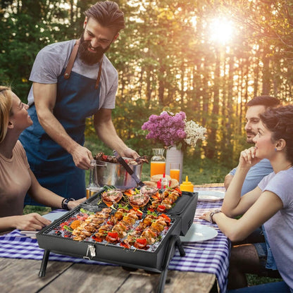 Portable Charcoal Two Sides Folding BBQ Grill DailySale