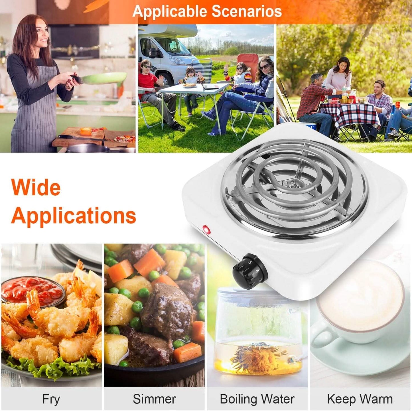 Portable Coil Heating Hot Plate Stove Countertop DailySale
