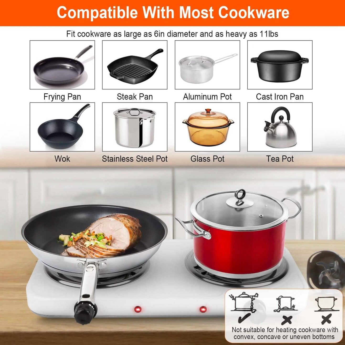 Portable Coil Heating Hot Plate Stove Countertop DailySale