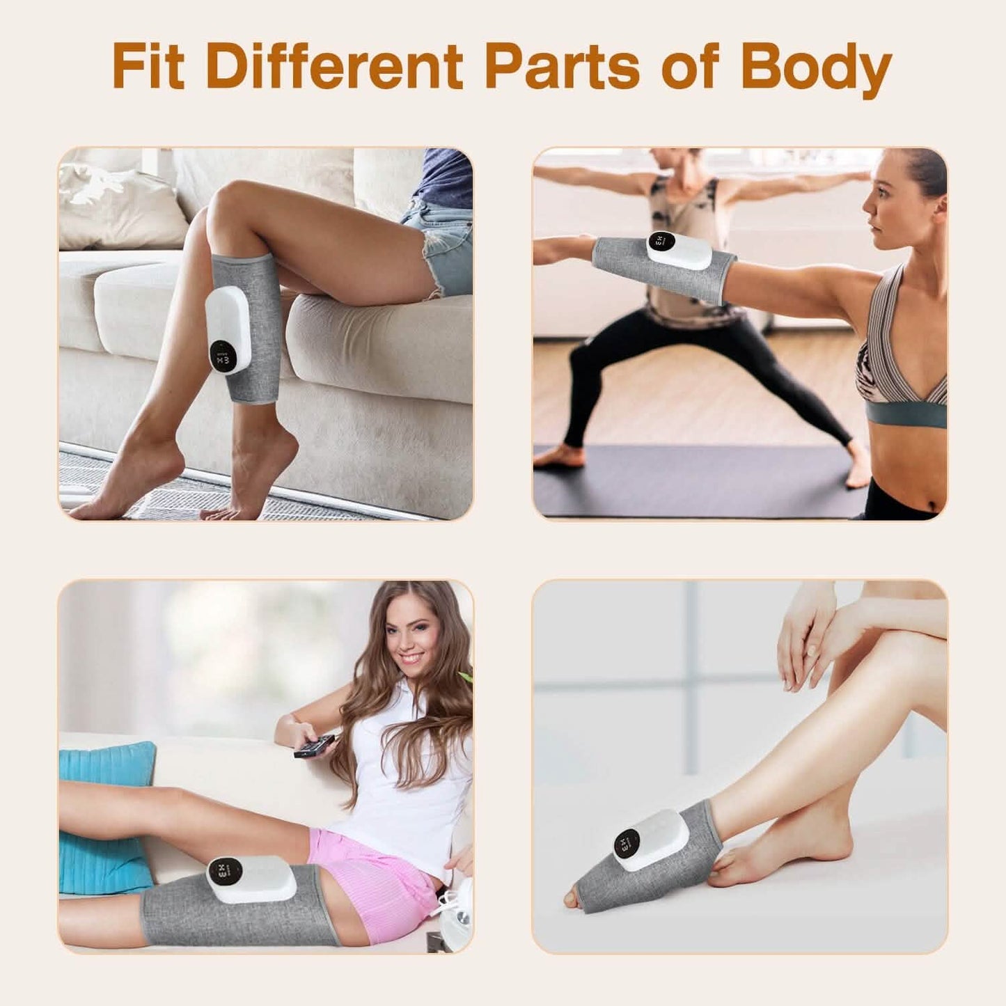 Portable Cordless Rechargeable Air Leg Compression Massage Adjustable Wrap with 3 Modes Intensities Heating Function DailySale