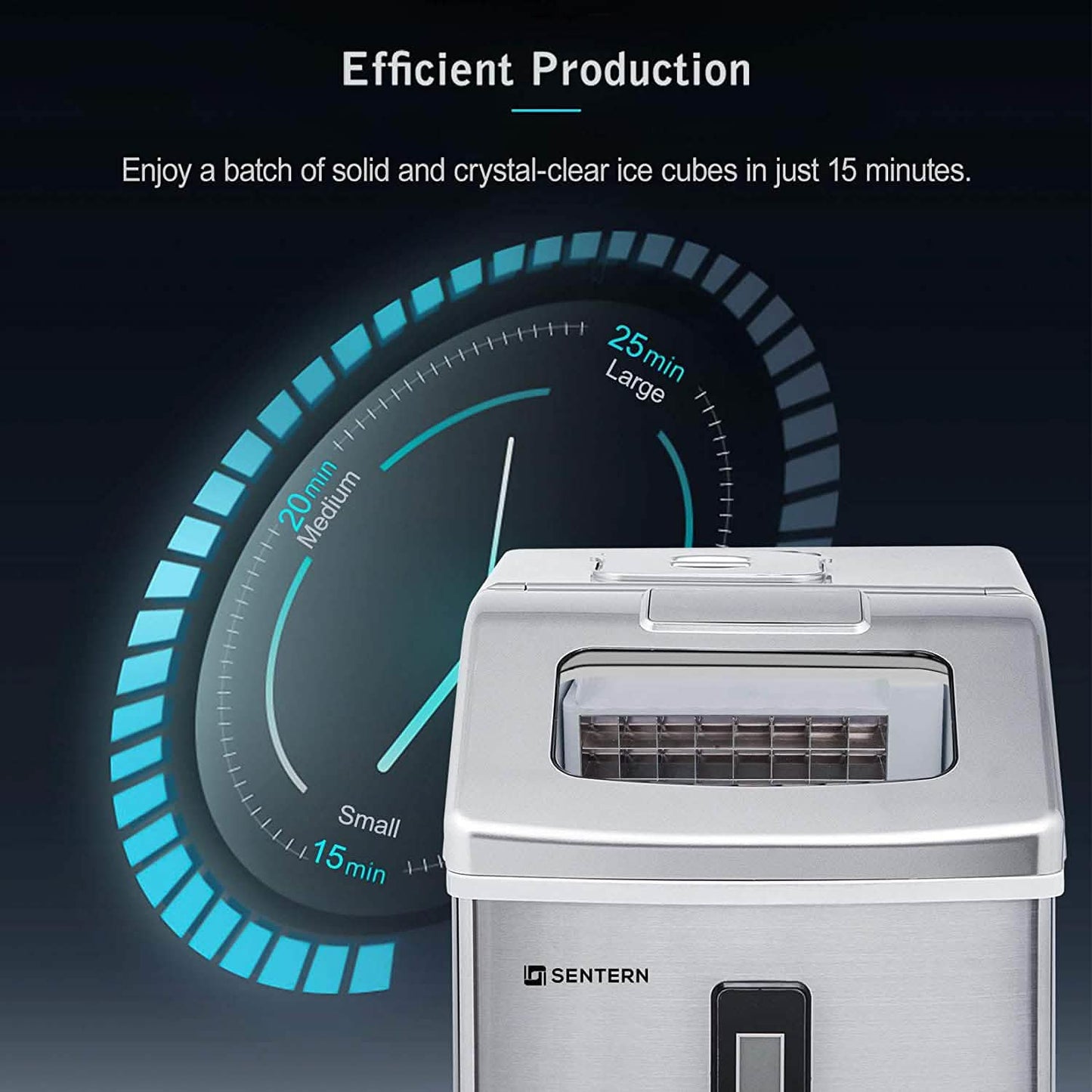 Portable Countertop Clear Ice Maker Stainless Steel Ice Maker DailySale