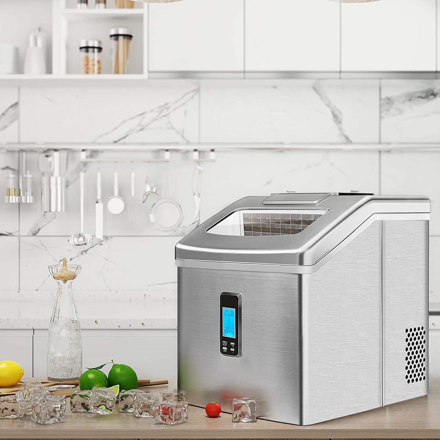Portable Countertop Clear Ice Maker Stainless Steel Ice Maker DailySale