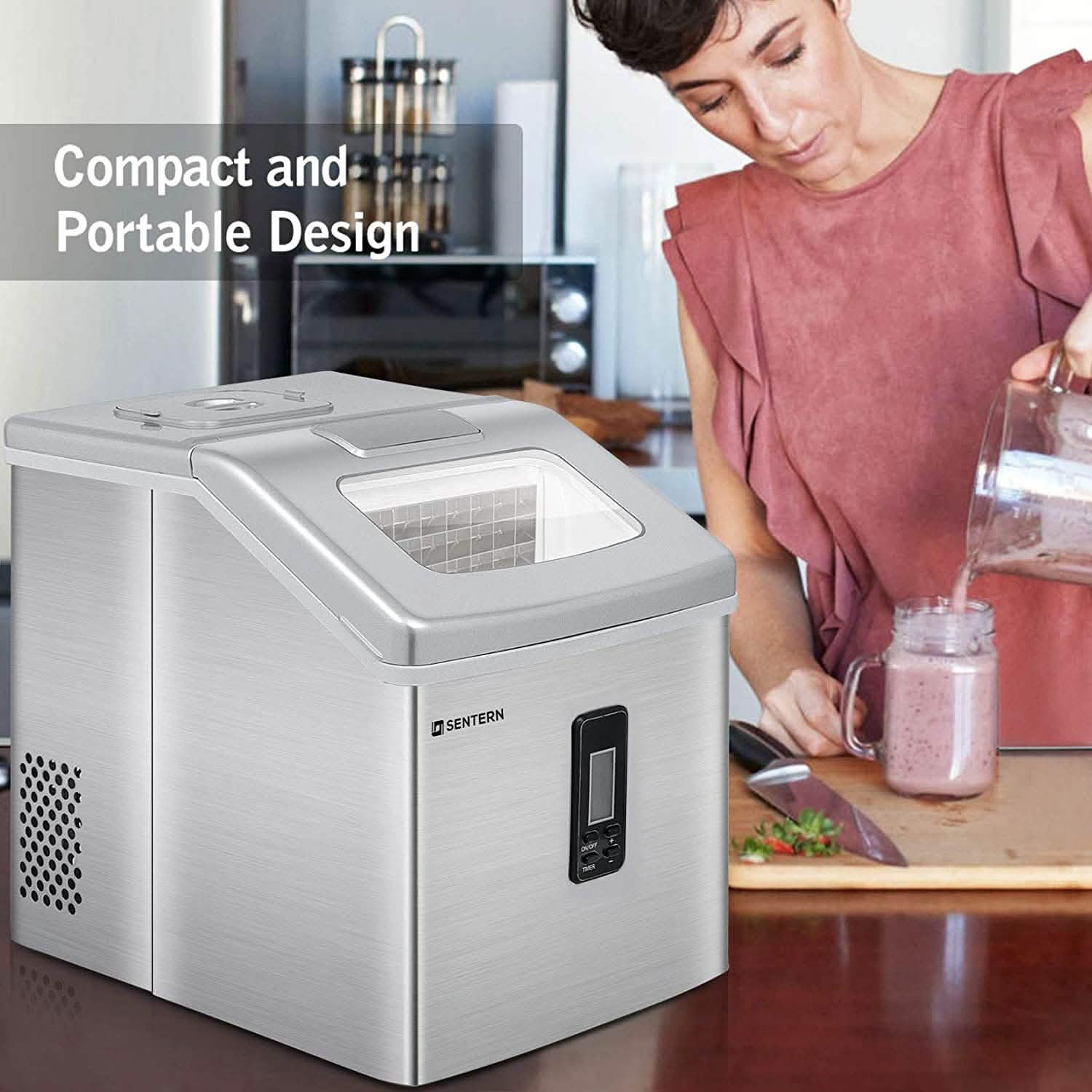 Portable Countertop Clear Ice Maker Stainless Steel Ice Maker DailySale