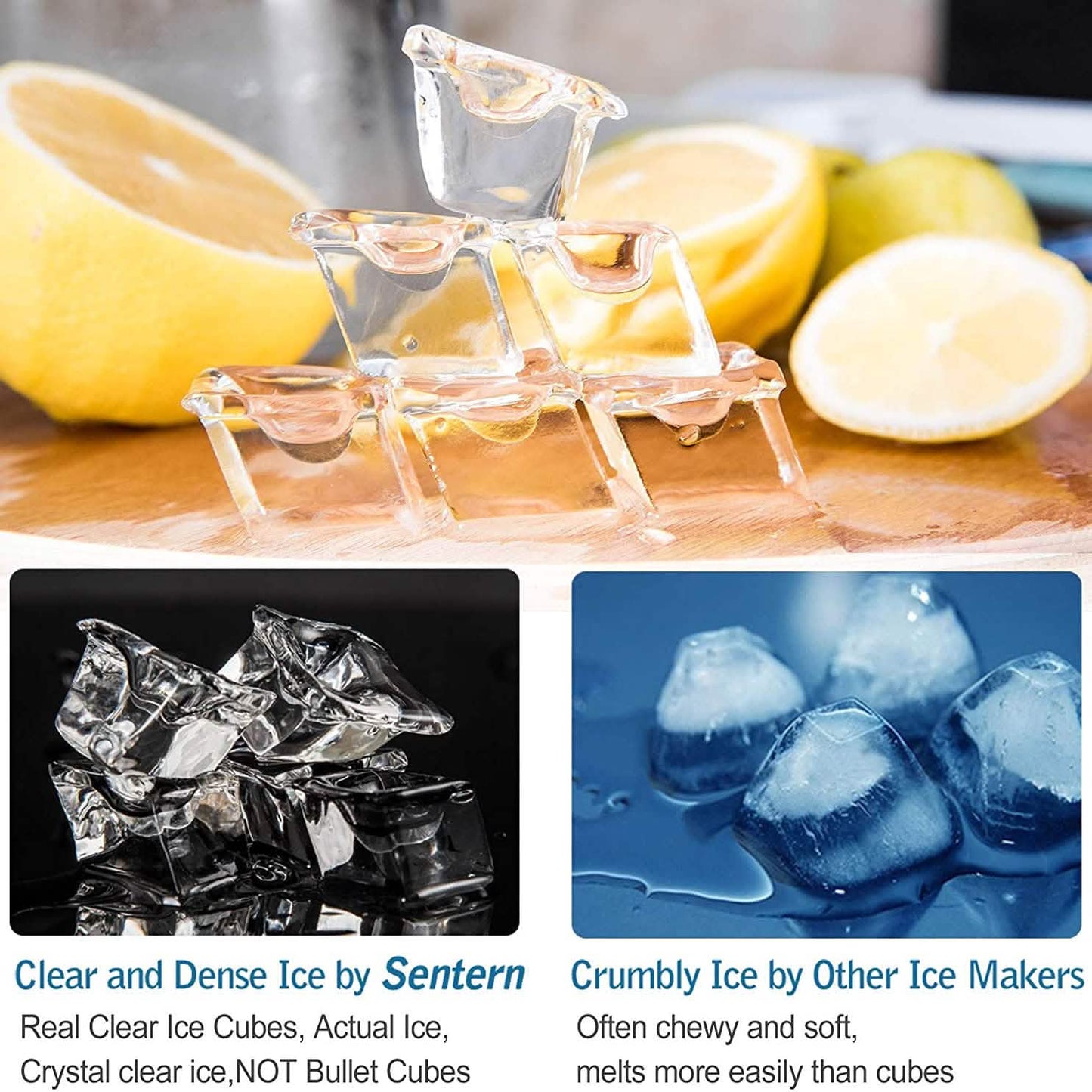 Portable Countertop Clear Ice Maker Stainless Steel Ice Maker DailySale
