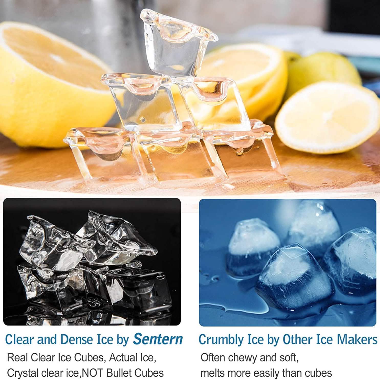 Portable Countertop Clear Ice Maker Stainless Steel Ice Maker DailySale