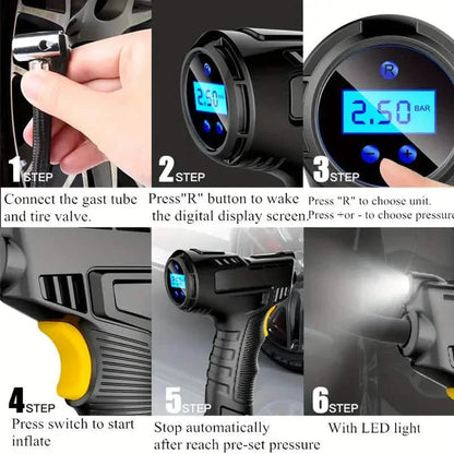 Portable Digital Tire Inflator with LED Light DailySale