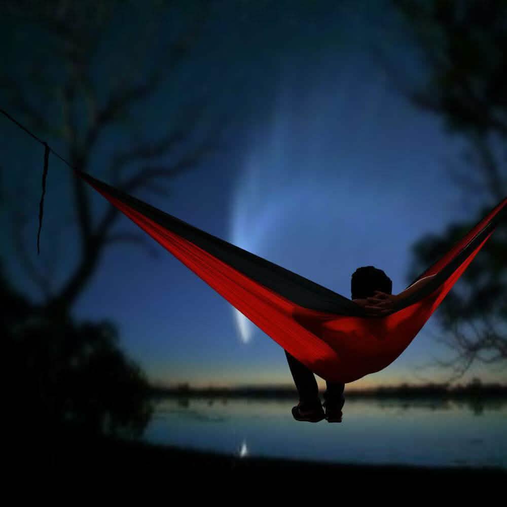 Portable Double Person Canvas Hammock Outdoor Camping Garden Beach Travel Swing DailySale