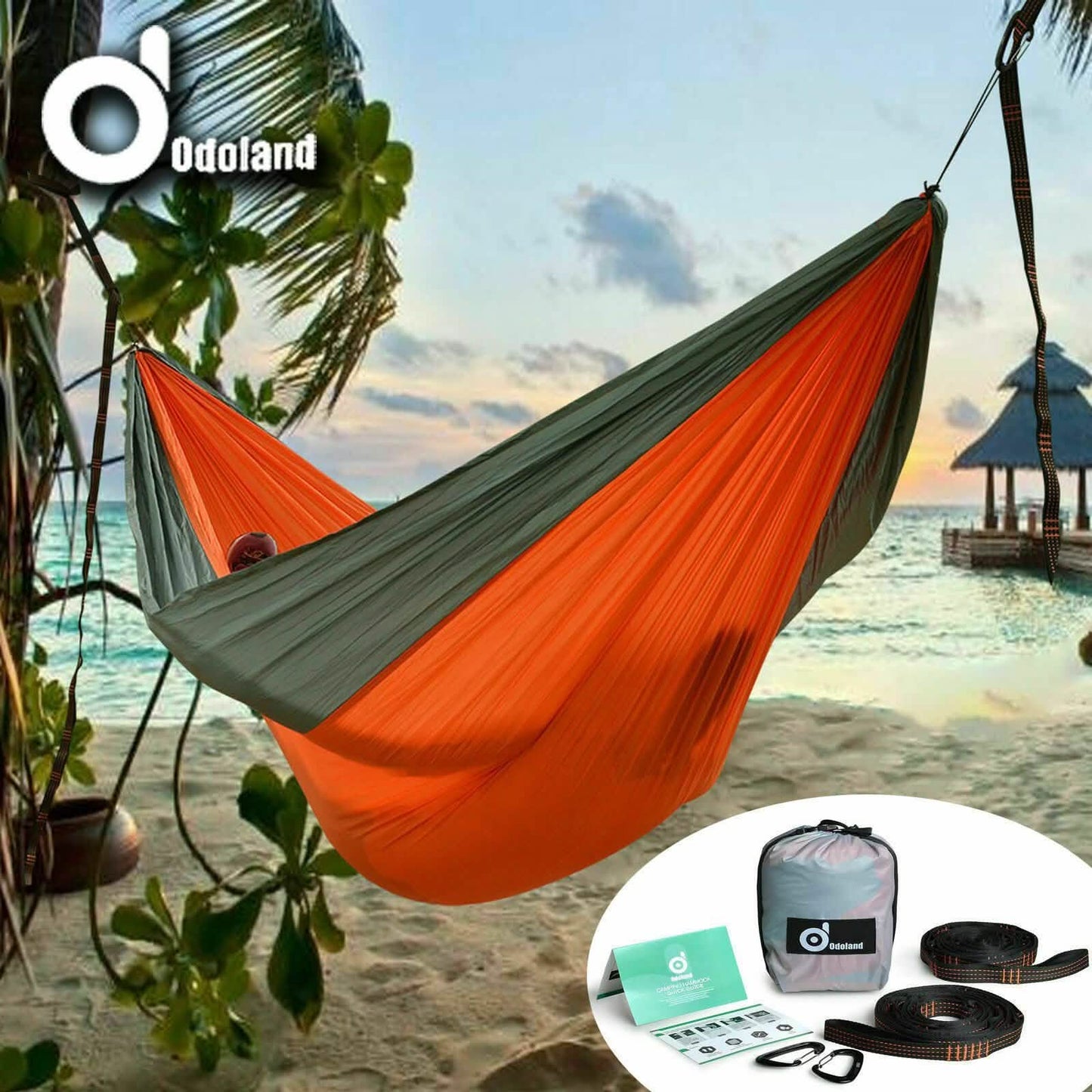 Portable Double Person Canvas Hammock Outdoor Camping Garden Beach Travel Swing DailySale