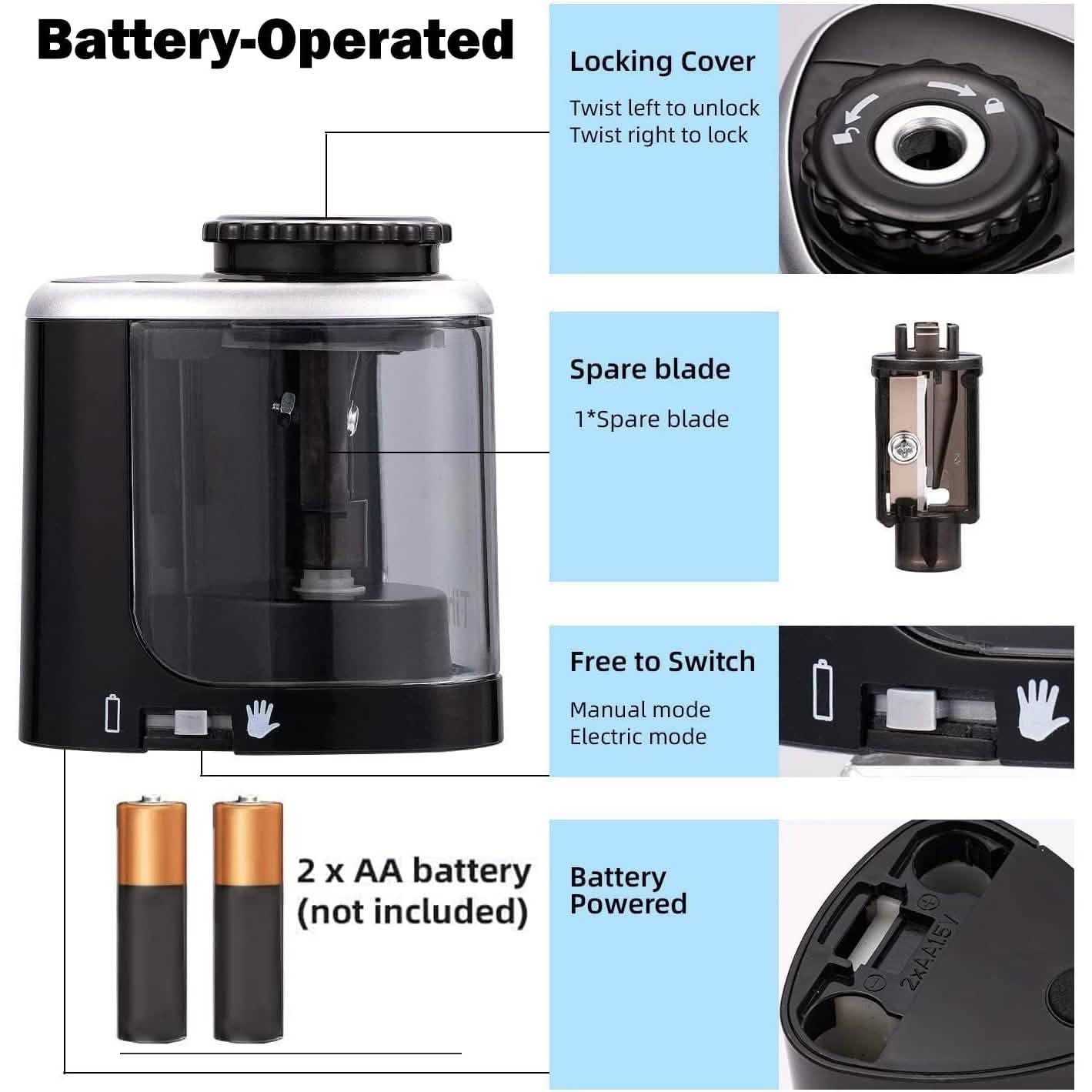 Portable Electric Pencil Sharpeners DailySale