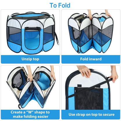 Portable Foldable Pet Playpen For Dogs Cats Other Pets DailySale