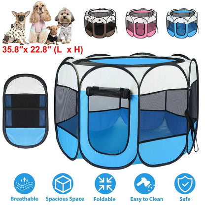 Portable Foldable Pet Playpen For Dogs Cats Other Pets DailySale