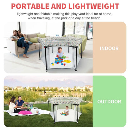 Portable Folding Playard for Babies, Toddler Indoor & Outdoor Play DailySale