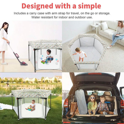 Portable Folding Playard for Babies, Toddler Indoor & Outdoor Play DailySale