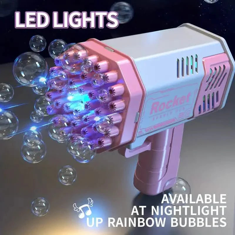 Portable Handheld Automatic Electric 40 Holes Rocket Launcher Bubble Gun with LED Light DailySale