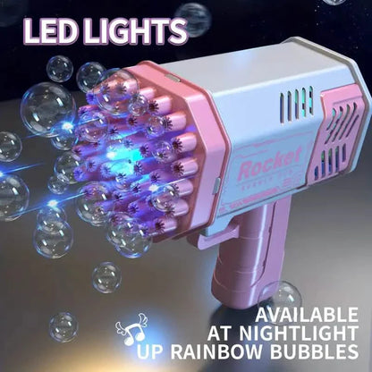 Portable Handheld Automatic Electric 40 Holes Rocket Launcher Bubble Gun with LED Light DailySale