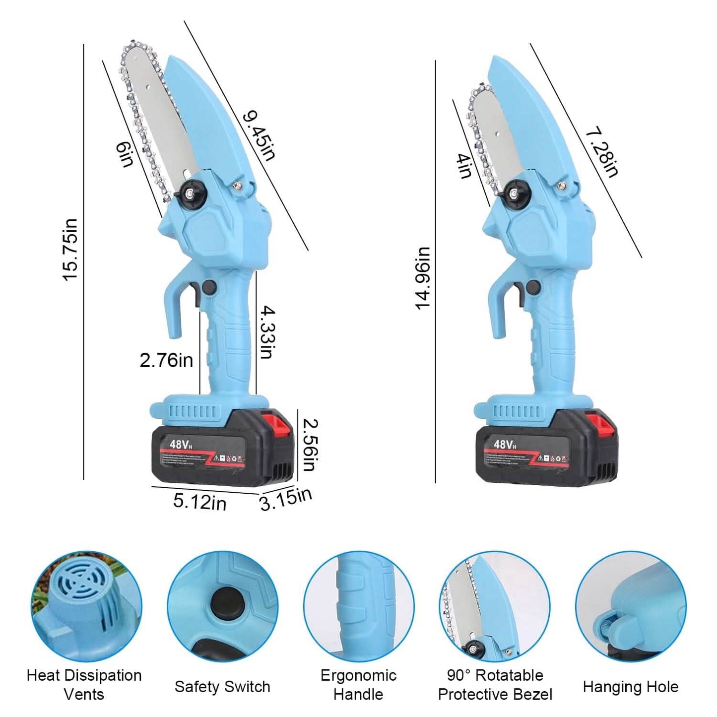 Portable Handheld Cordless Small Chain Saw Battery Powered DailySale