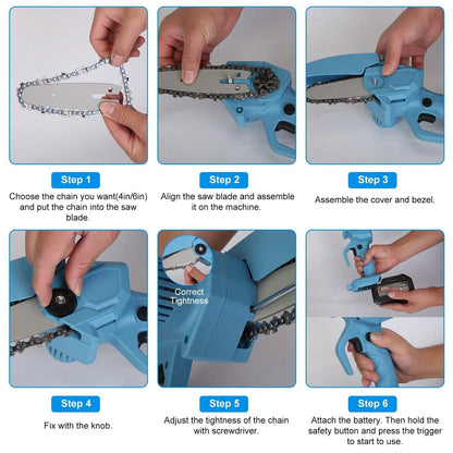 Portable Handheld Cordless Small Chain Saw Battery Powered DailySale